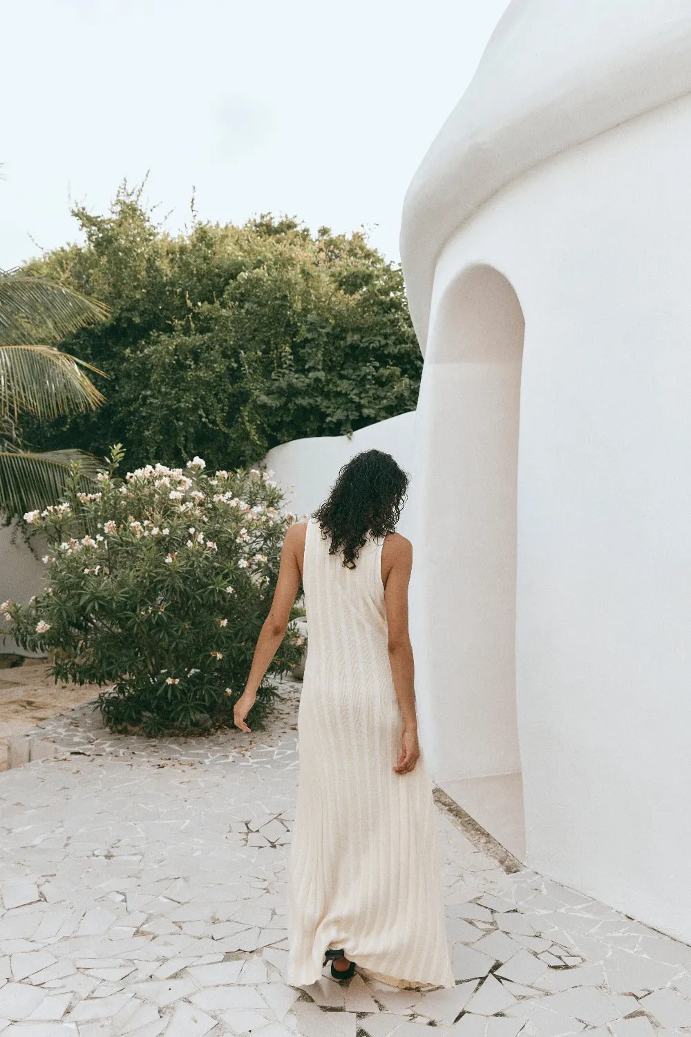 El Mar Knit Maxi Dress Cream