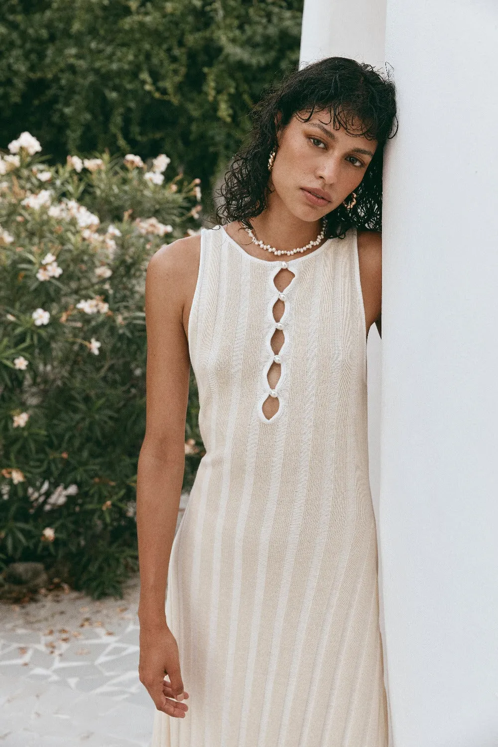 El Mar Knit Maxi Dress Cream