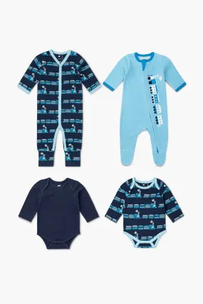 Essential Baby Zipper Bundle_Blue Trains