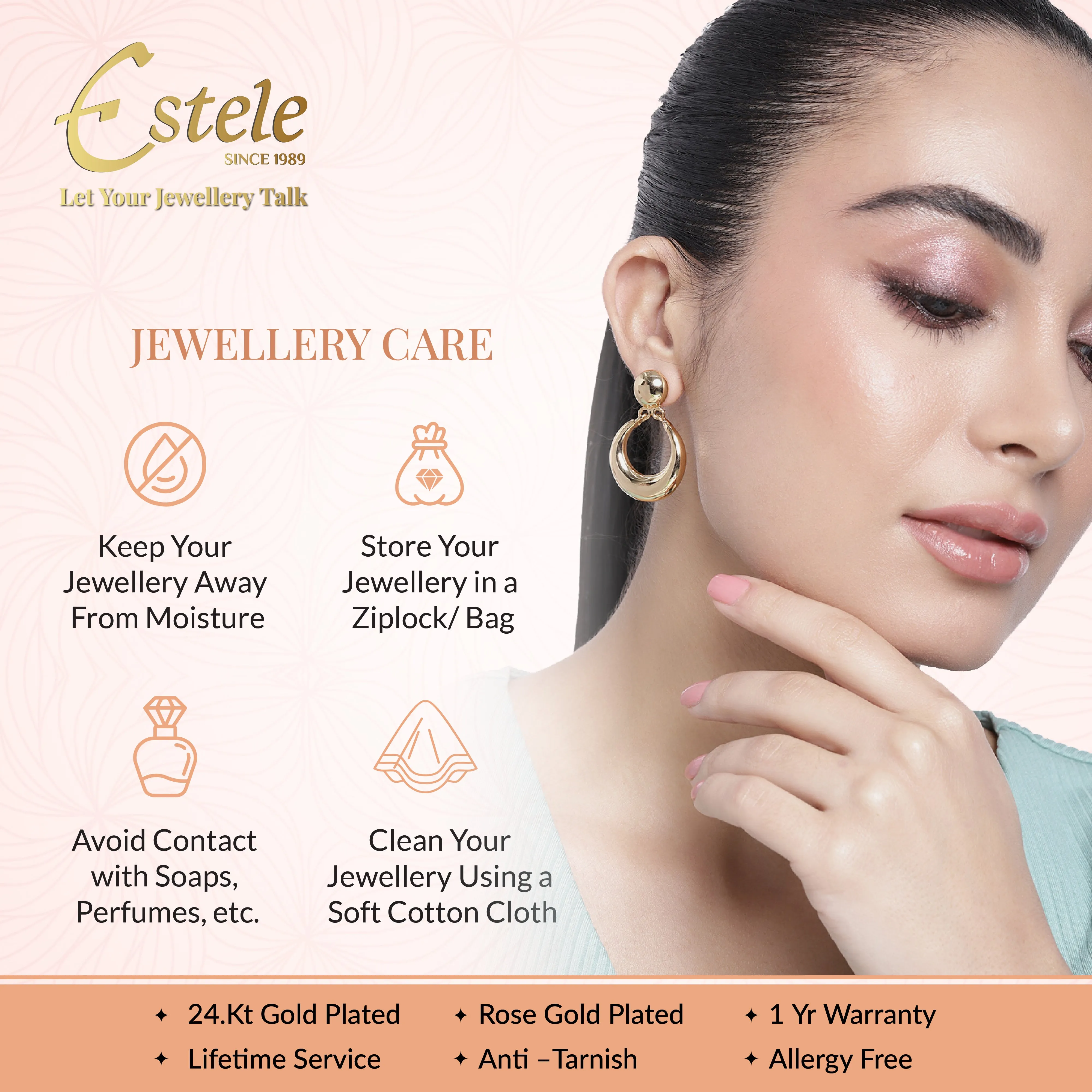 Estele Gold Plated CZ Beautiful Peacock Designer Earrings with Pearl for Women