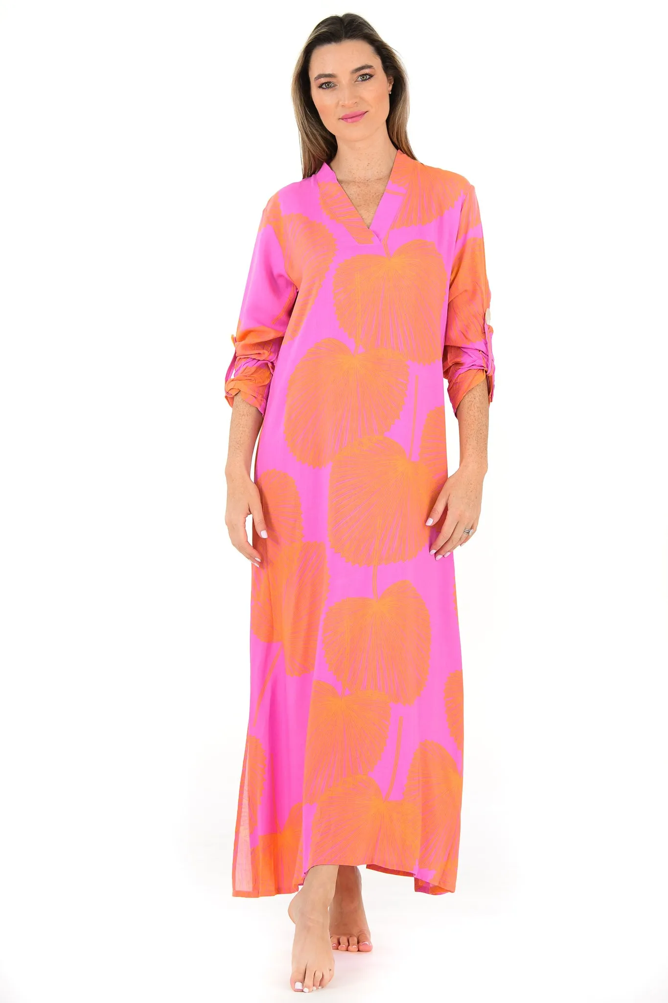 Exuma Kaftan / Magenta Fan Coral