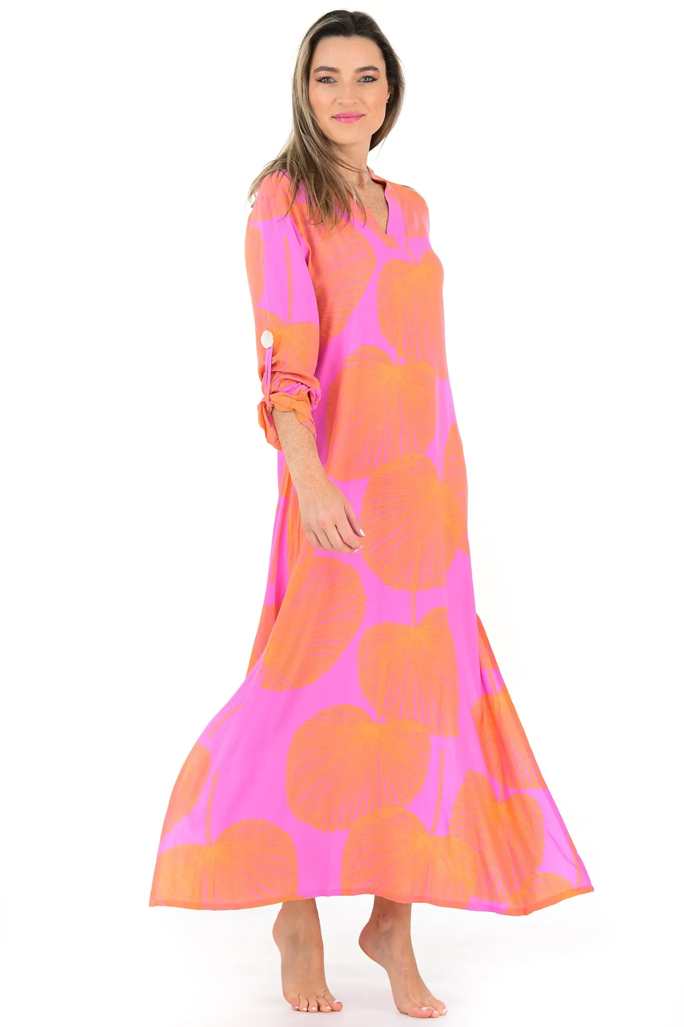 Exuma Kaftan / Magenta Fan Coral