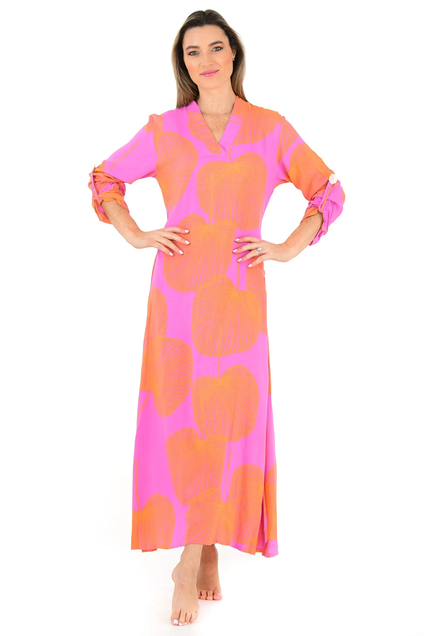 Exuma Kaftan / Magenta Fan Coral