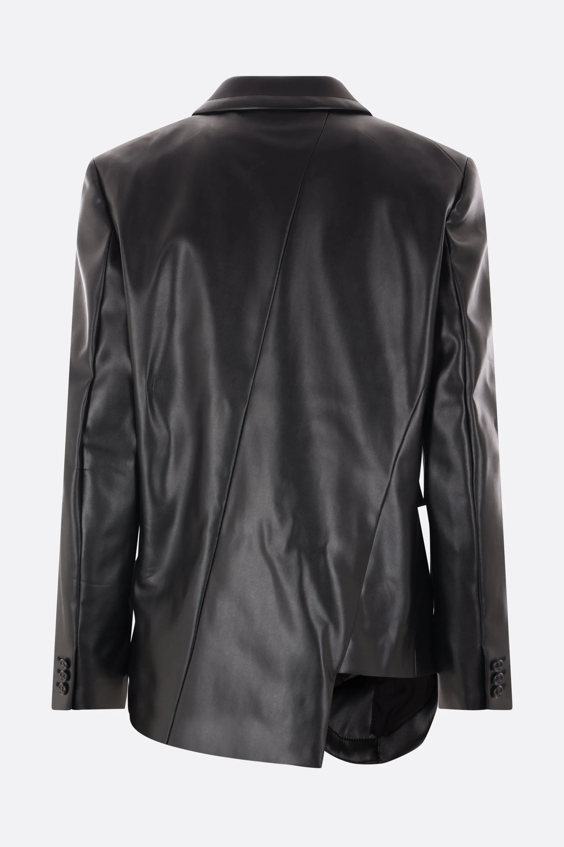 faux leather asymmetric jacket