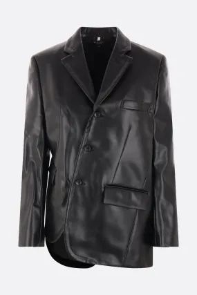 faux leather asymmetric jacket