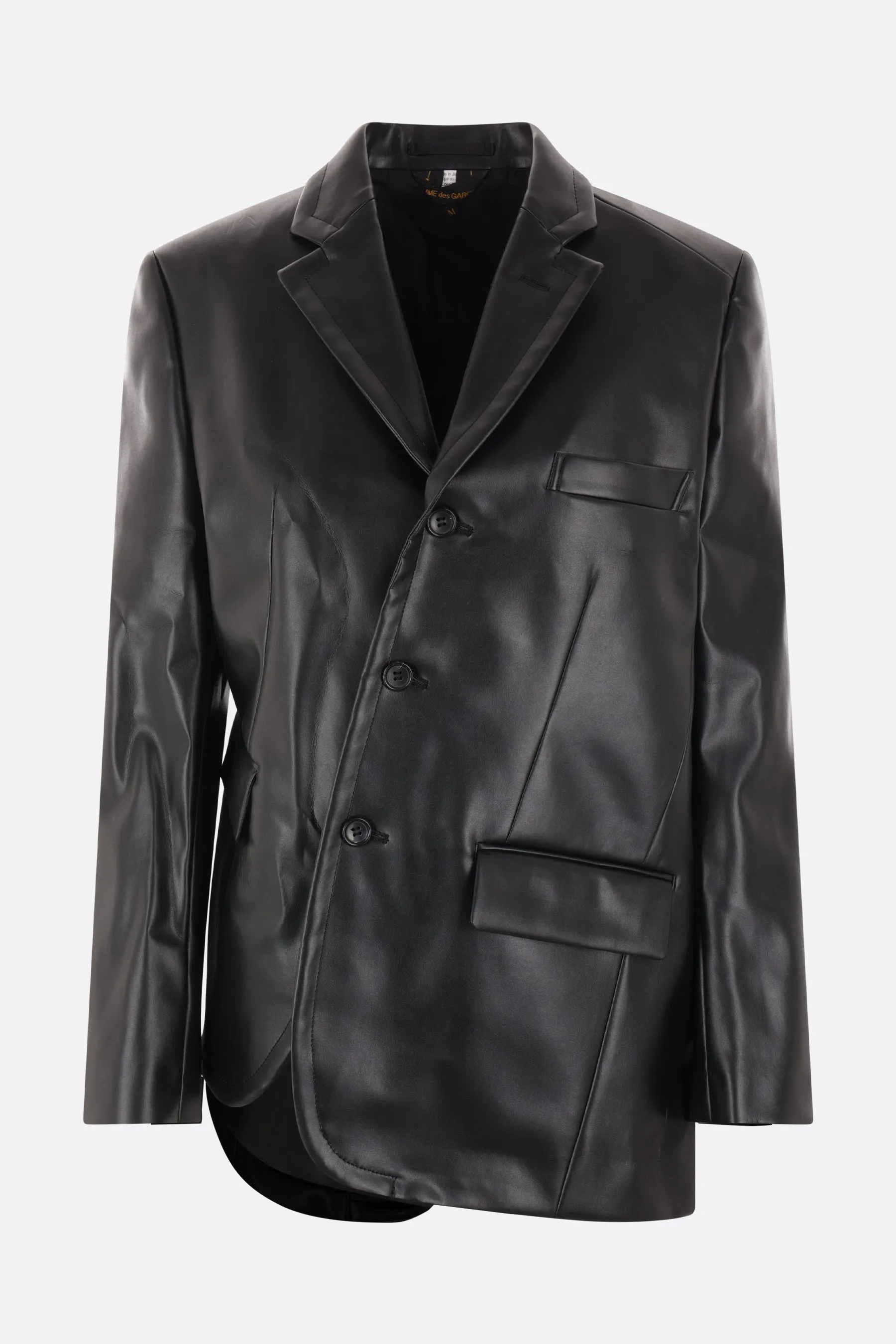 faux leather asymmetric jacket