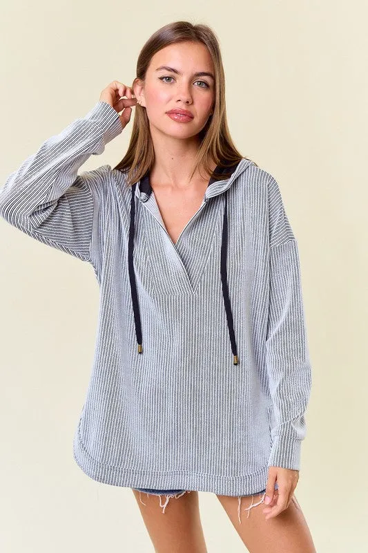 Finding Joy In The Ordinary Textured Striped Hoodies - 2 Colors!