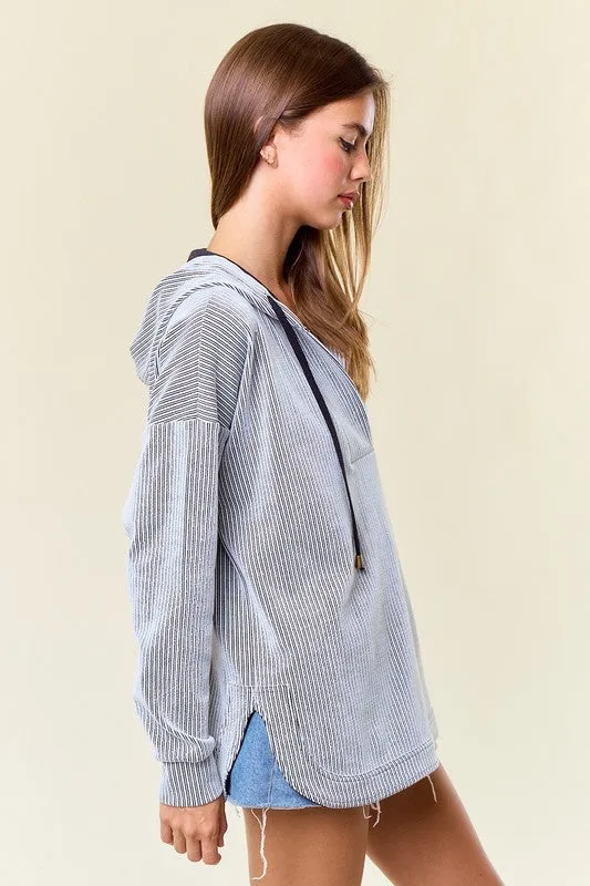 Finding Joy In The Ordinary Textured Striped Hoodies - 2 Colors!