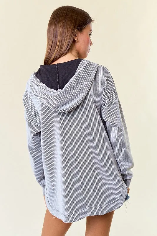 Finding Joy In The Ordinary Textured Striped Hoodies - 2 Colors!