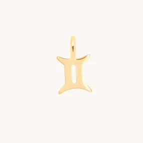 Gemini Zodiac Charm 9k Gold