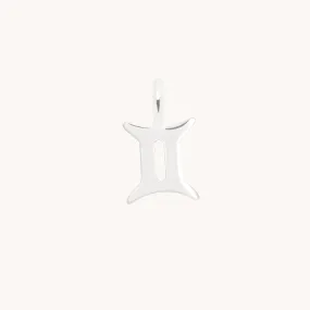 Gemini Zodiac Charm 9k White Gold