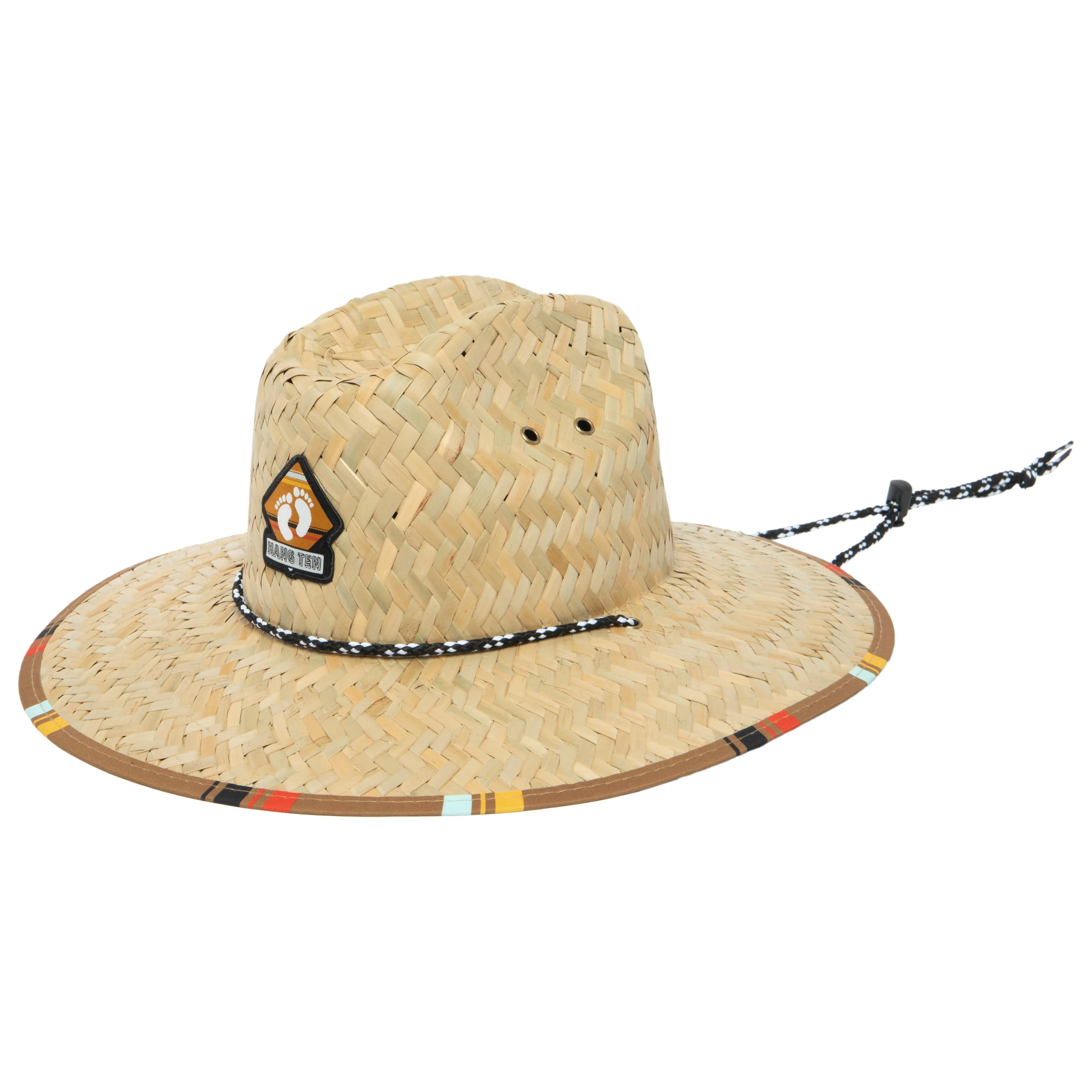 Good Vibrations - Lifeguard Hat with Brown Striped Under Brim by Hang Ten