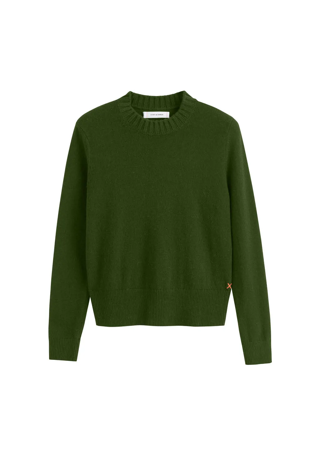 Green Wool-Cashmere Cropped Sweater