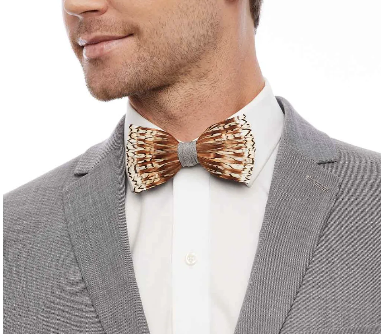 Grey Bobwhite Bow Tie