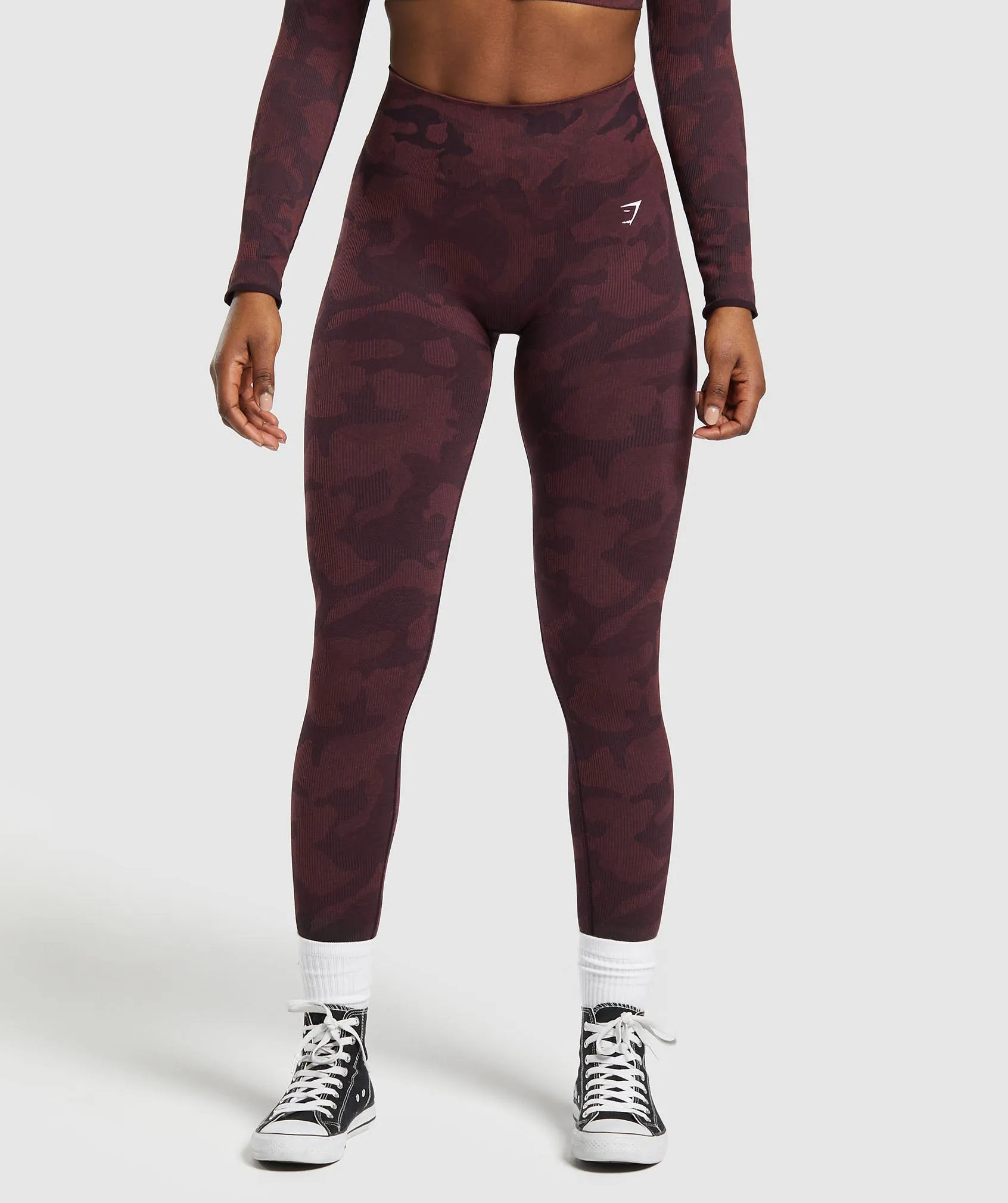 Gymshark Adapt Camo Seamless Leggings - Plum Brown/Burgundy Brown