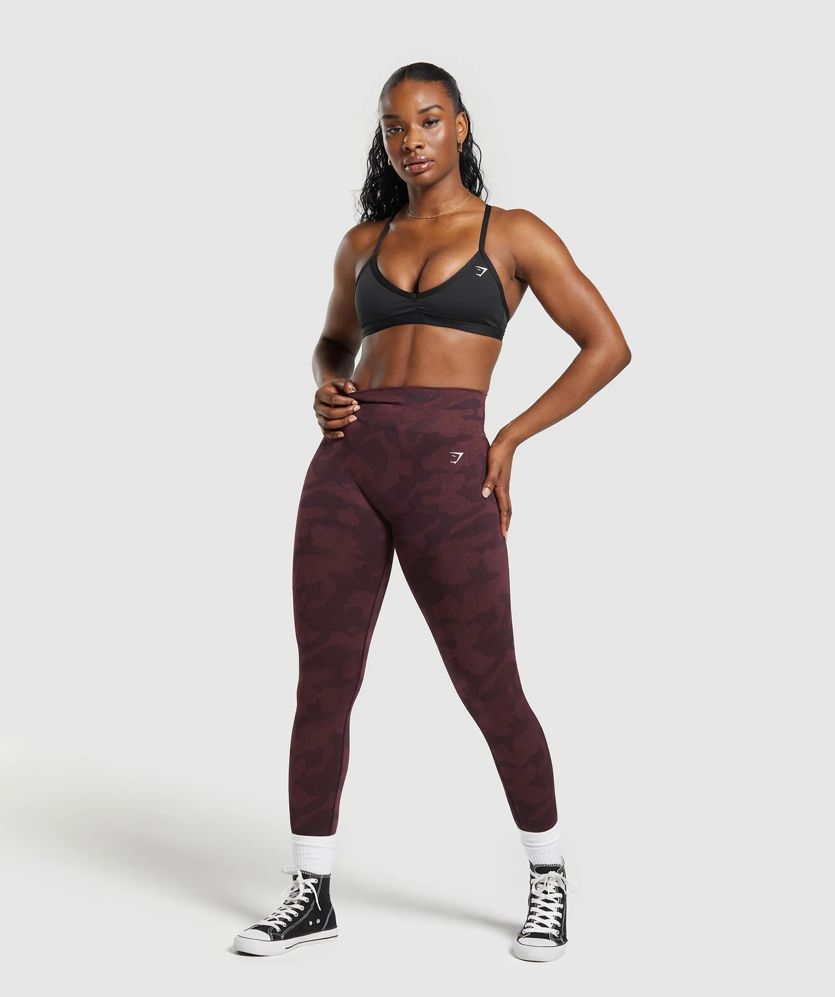 Gymshark Adapt Camo Seamless Leggings - Plum Brown/Burgundy Brown