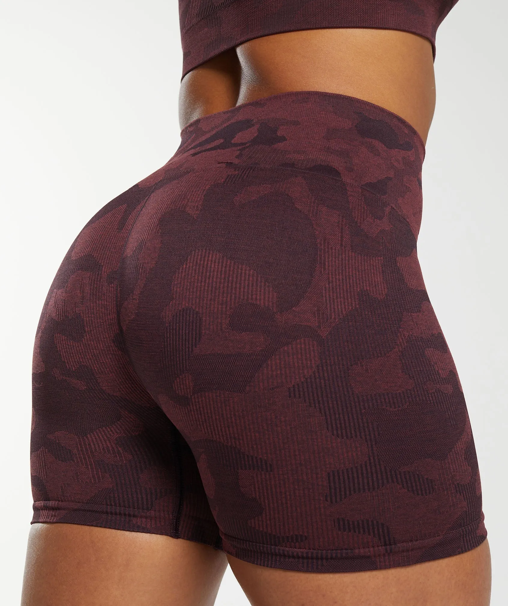 Gymshark Adapt Camo Seamless Shorts - Plum Brown/Burgundy Brown