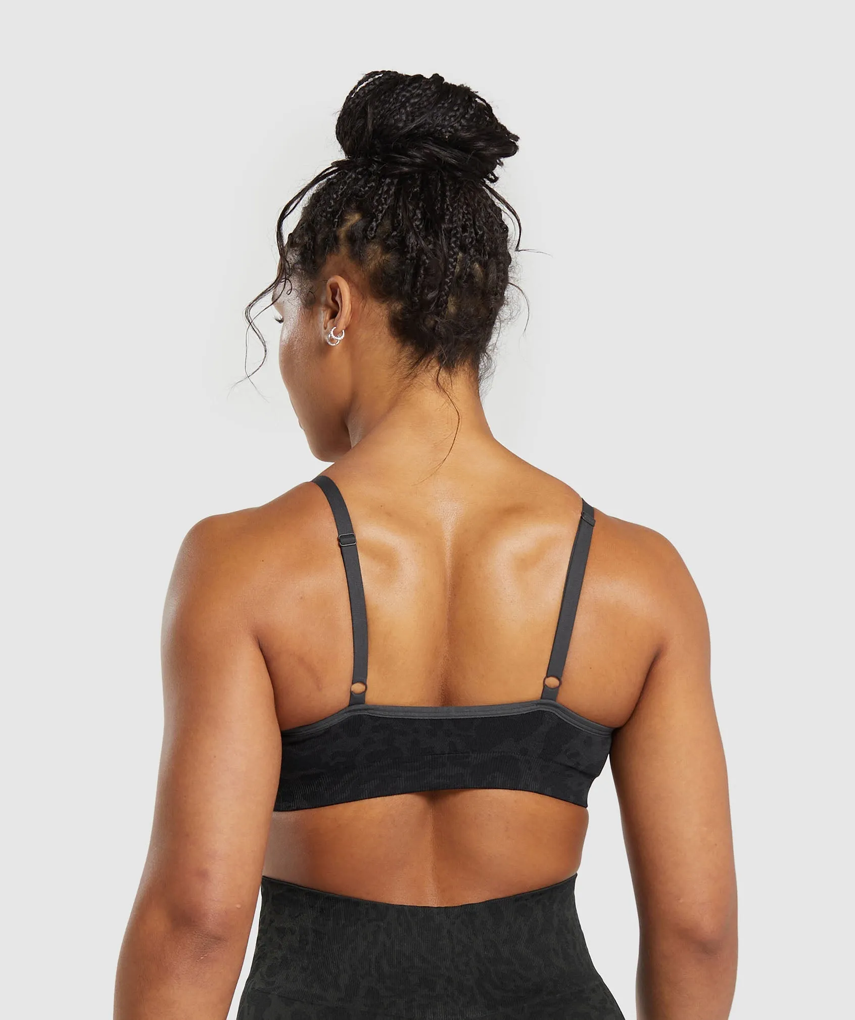 Gymshark Adapt Safari Seamless Sports Bra - Black/Asphalt Grey