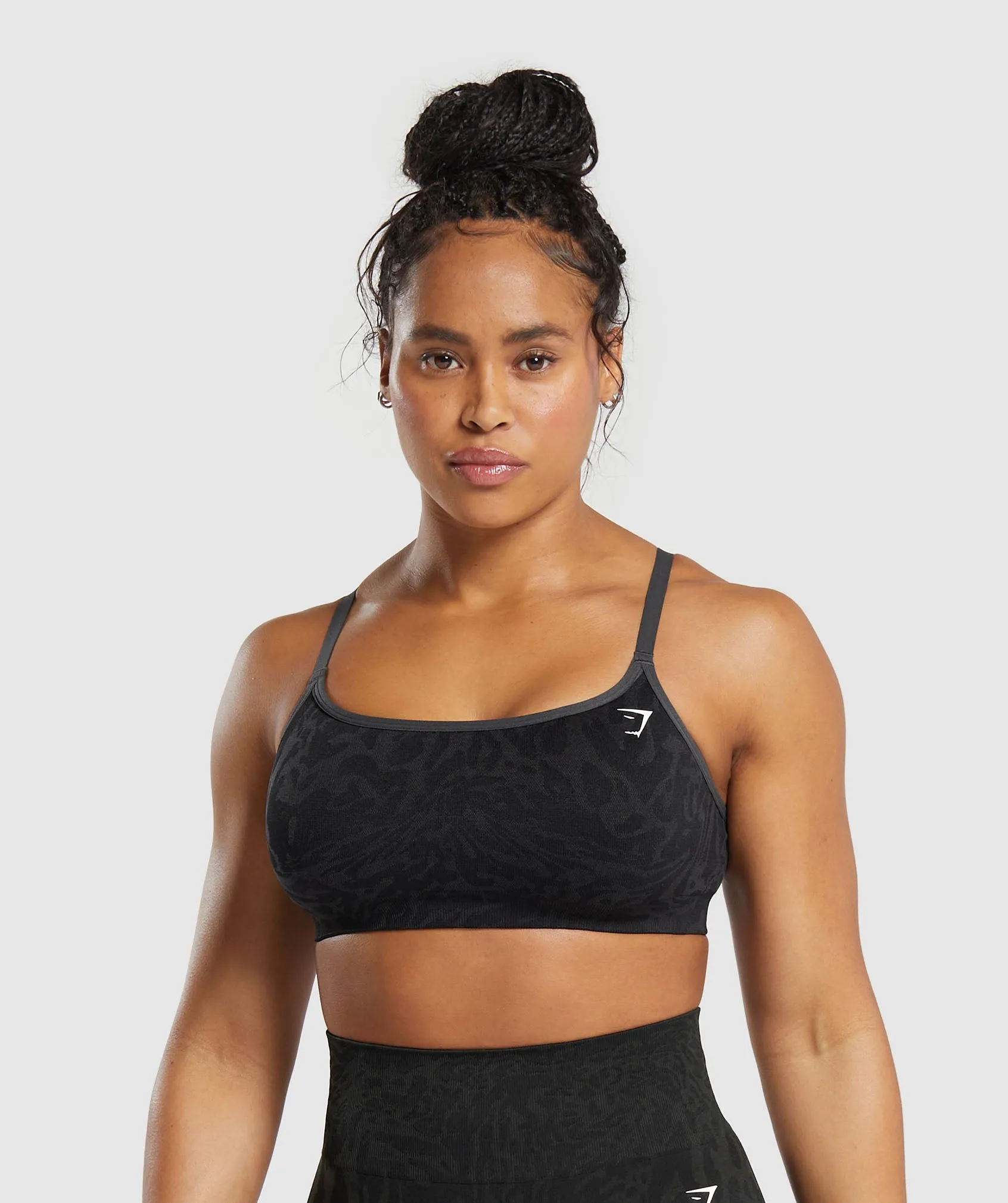 Gymshark Adapt Safari Seamless Sports Bra - Black/Asphalt Grey