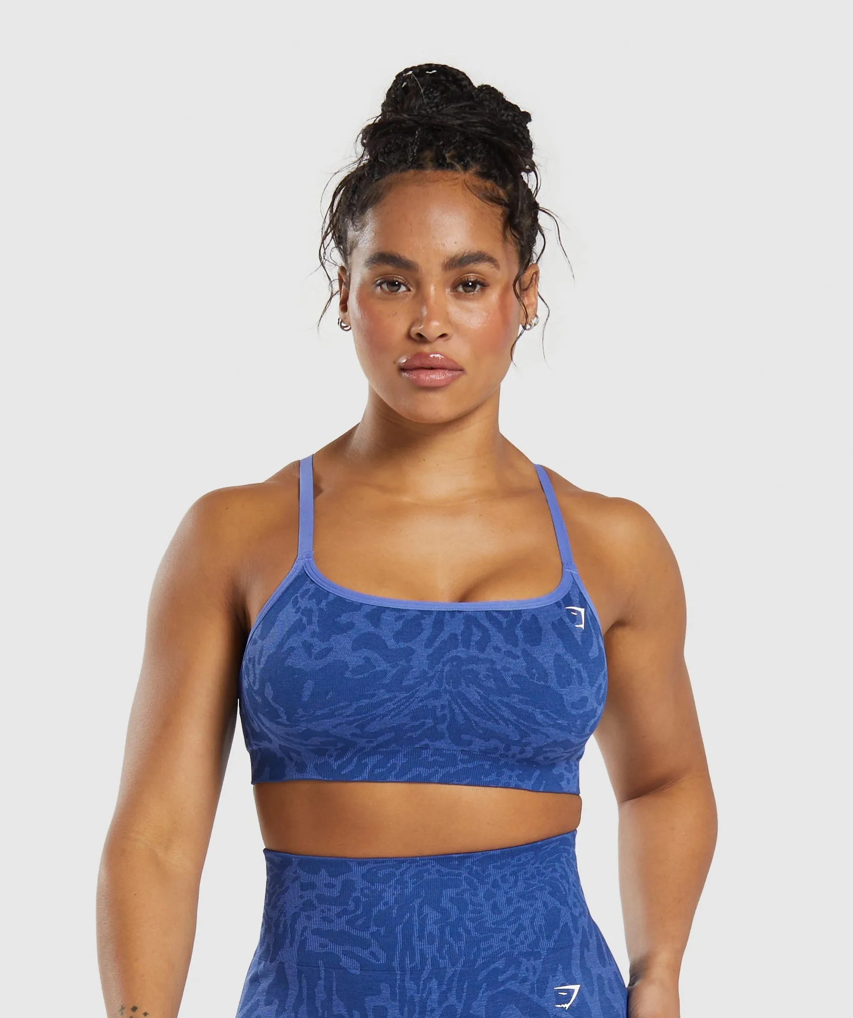 Gymshark Adapt Safari Seamless Sports Bra - Wave Blue/Iris Blue