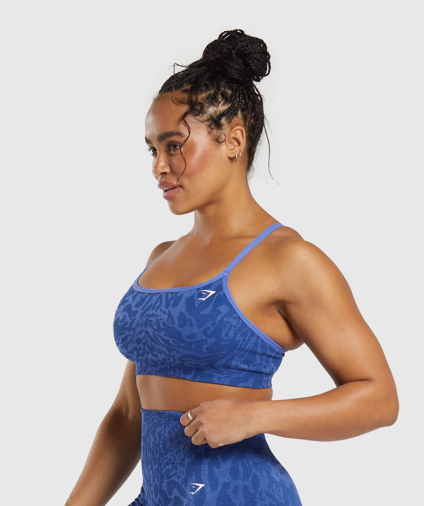 Gymshark Adapt Safari Seamless Sports Bra - Wave Blue/Iris Blue