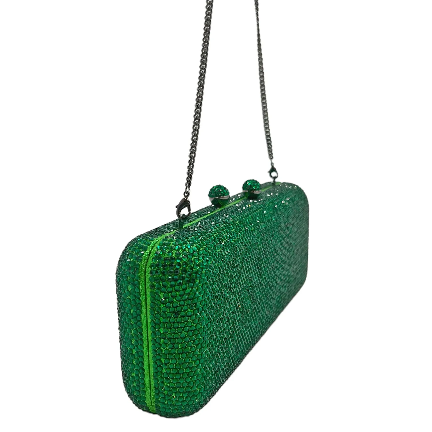 HANDBAG Rhinestone Convertible Clutch Evening Bag - Emerald Green New w/Out Tags