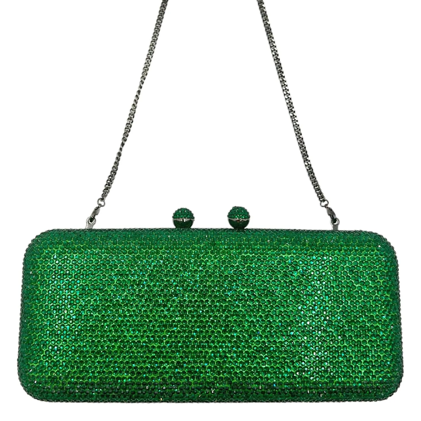 HANDBAG Rhinestone Convertible Clutch Evening Bag - Emerald Green New w/Out Tags