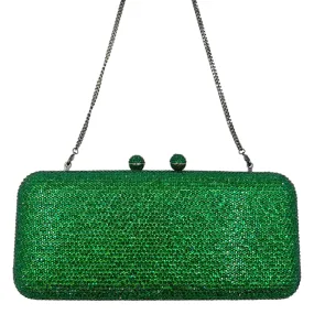 HANDBAG Rhinestone Convertible Clutch Evening Bag - Emerald Green New w/Out Tags