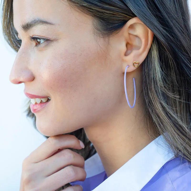 Heart Outline Stud Earrings