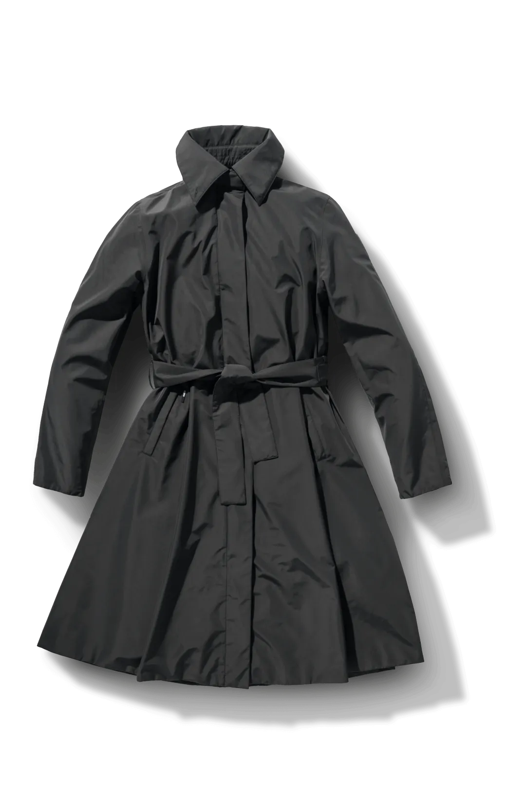 Ivy Ladies Tailored Trench Coat Black