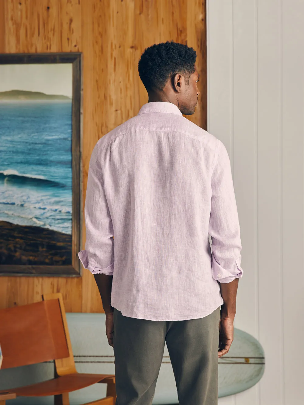 Linen Laguna Shirt - Lavendar Melange