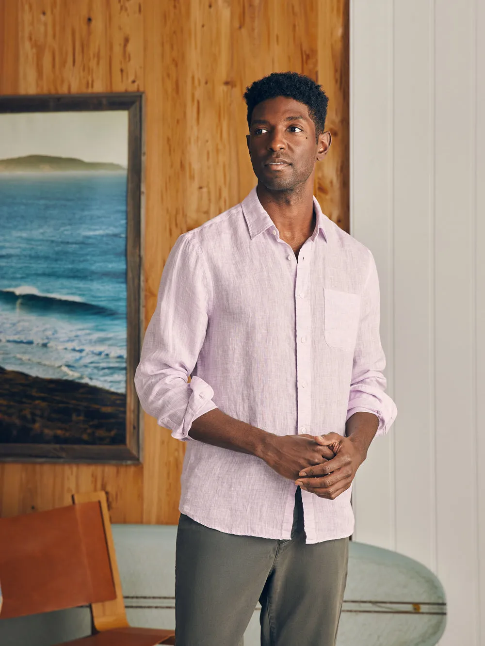 Linen Laguna Shirt - Lavendar Melange