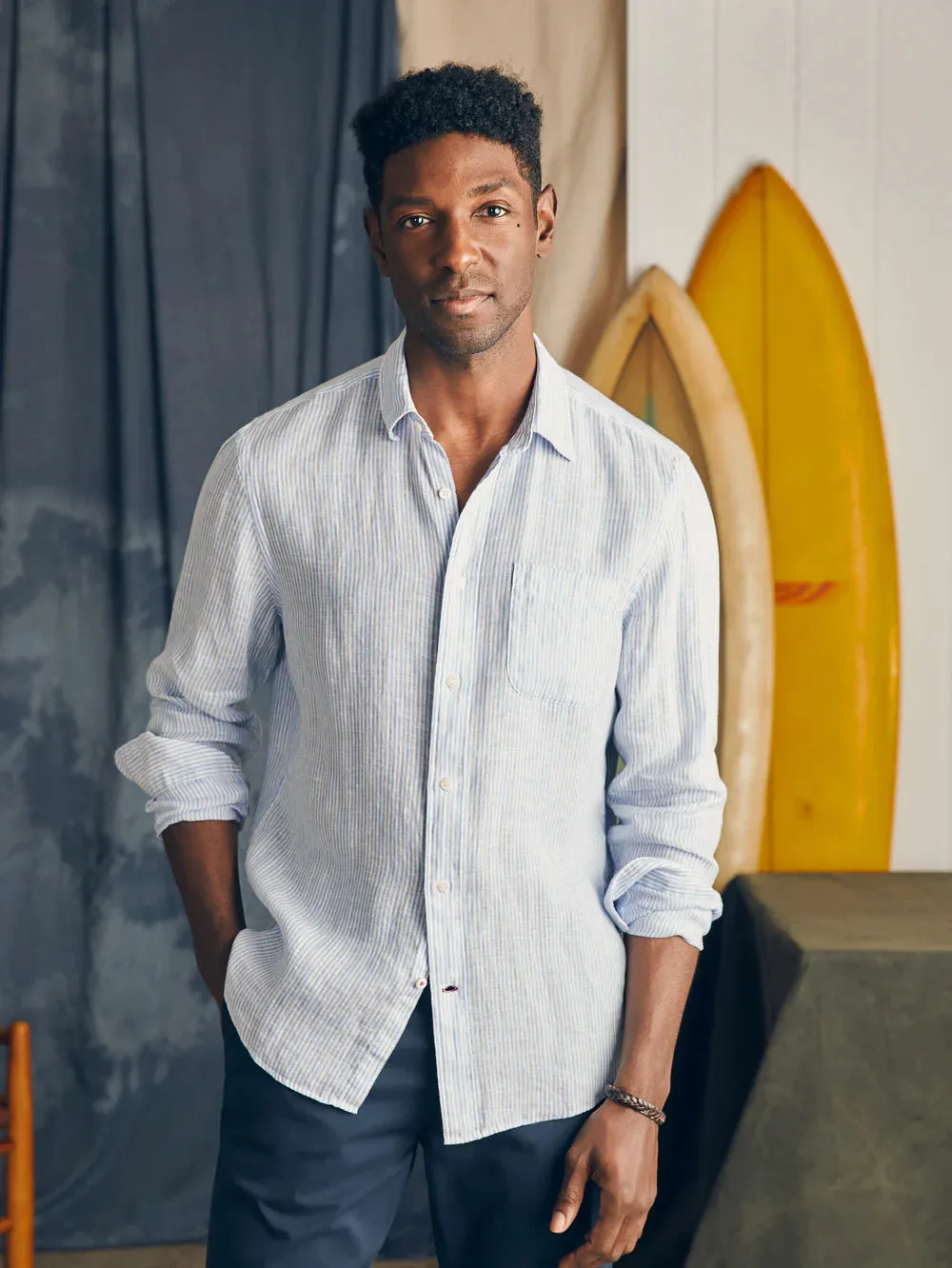 Linen Laguna Shirt - Summer Classic Stripe