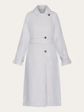 Linen trenchcoat - GOTS/Vegan - Light feather gray