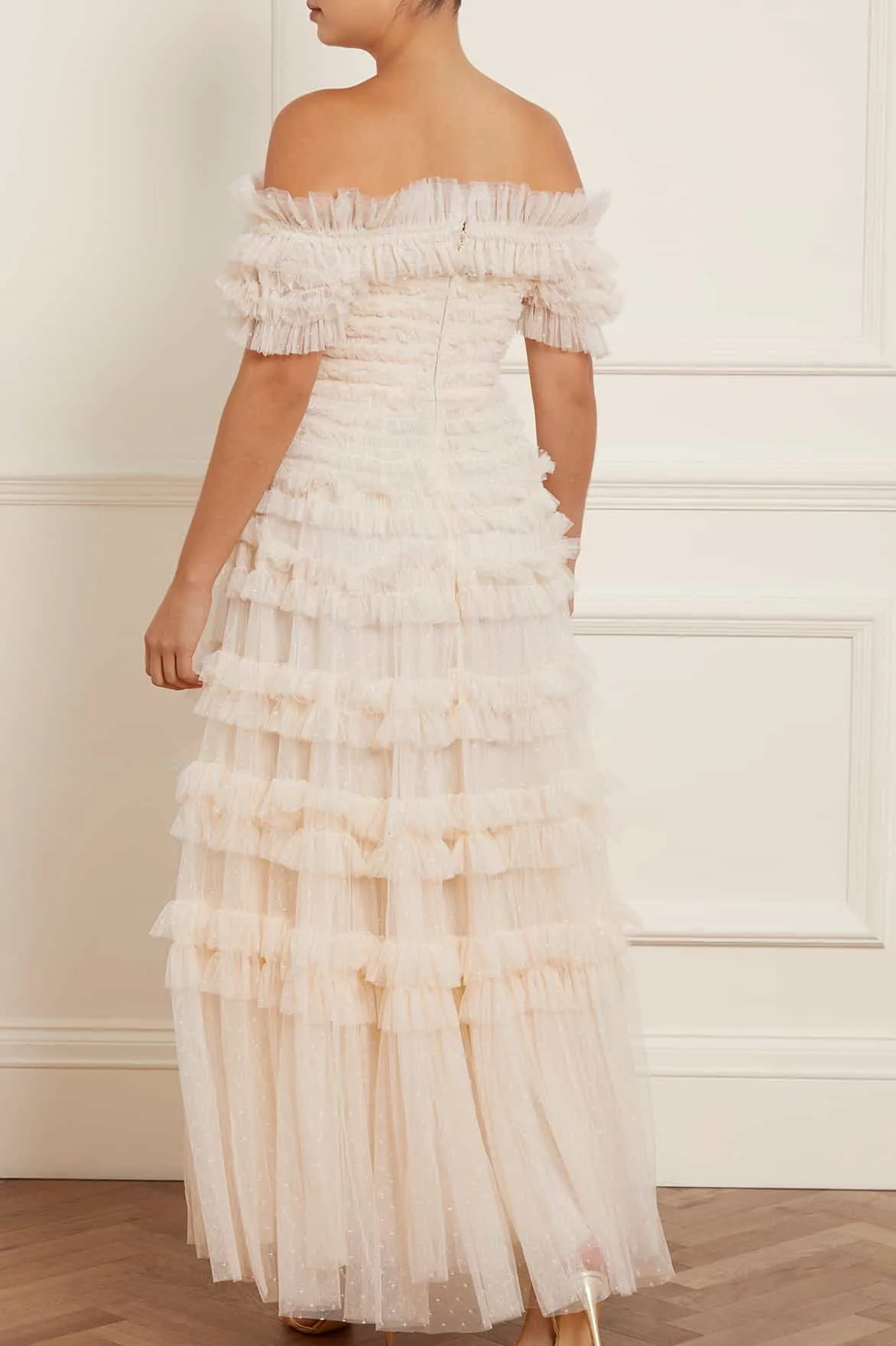 Lisette Ruffle Off Shoulder Gown