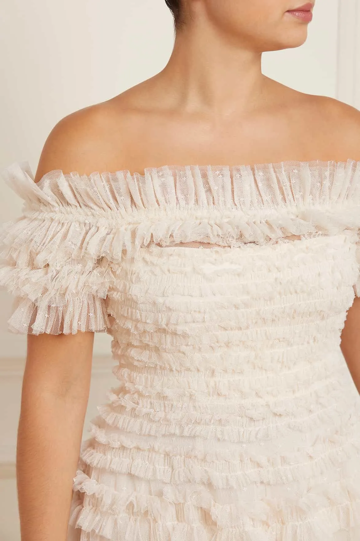 Lisette Ruffle Off Shoulder Gown