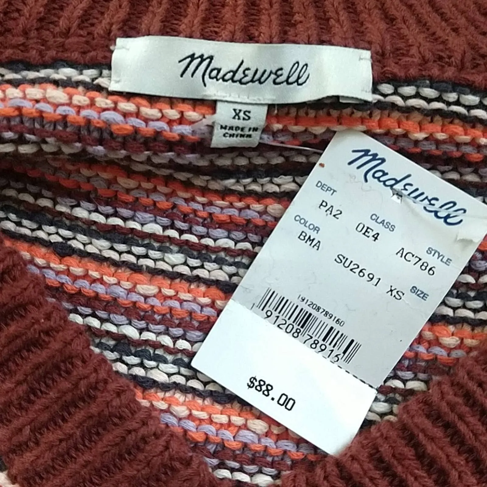 Madewell Arden V Neck All Cotton  XS