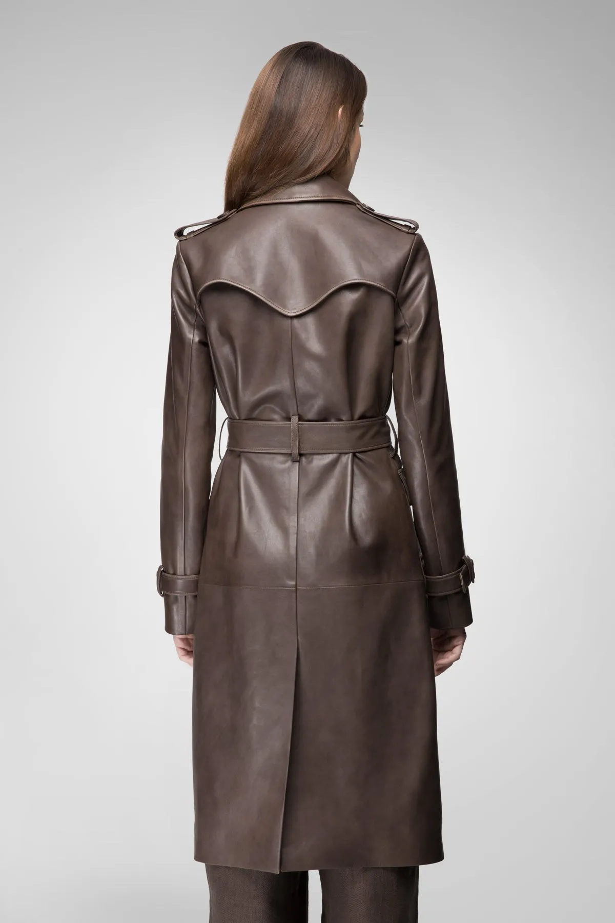 Madyson - Cloudy Brown Leather Coat