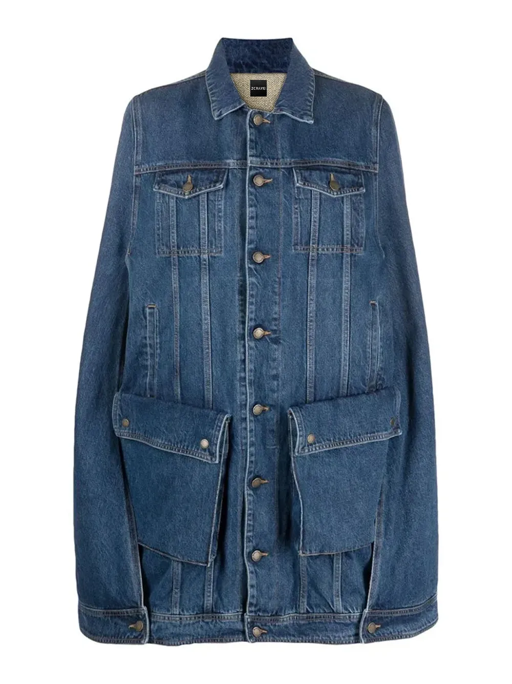 MANTELLO Cape Denim Coat