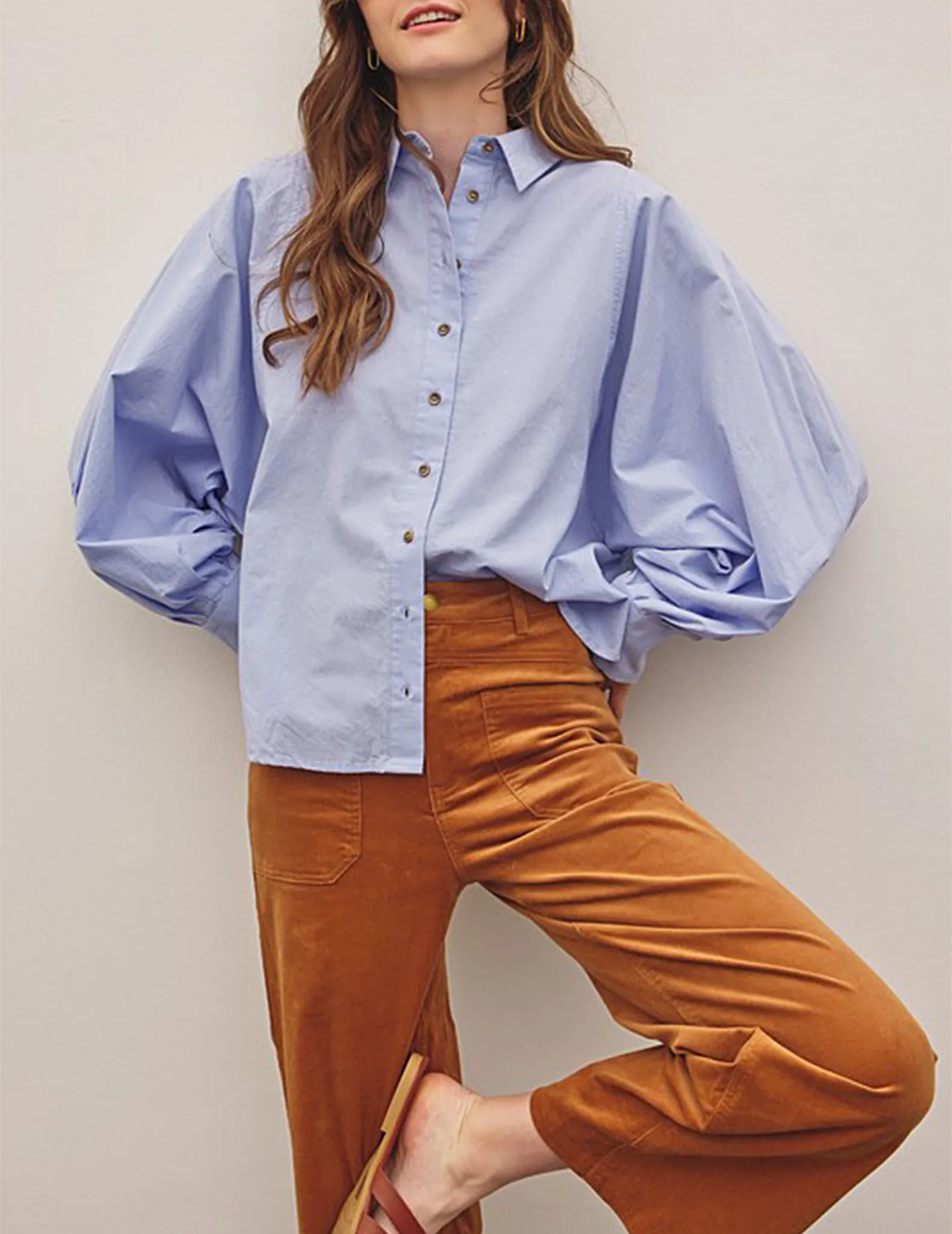 Mara Voluminous Sleeves Button Down Shirt