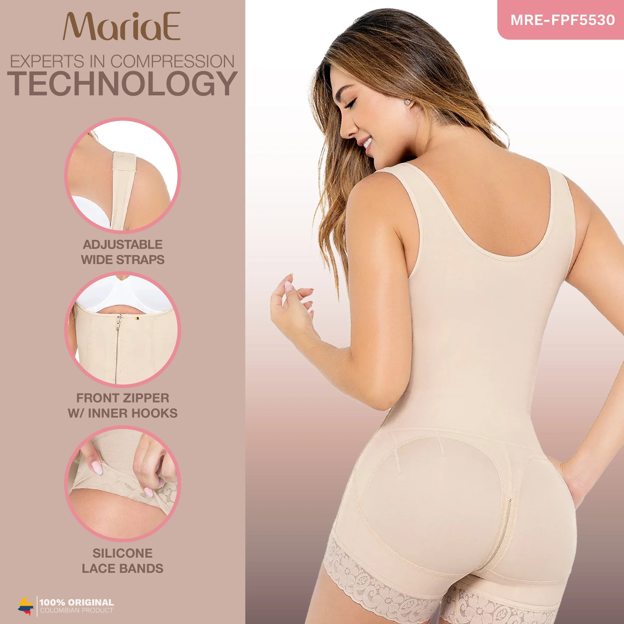 MARIAE FPF5530 Faja Colombiana Postpartum & Daily Use Tummy Control Shapewear Bodysuit