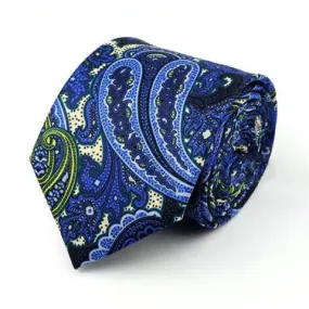 Men's Paisley Ties - Blue And Beige Paisley Tie