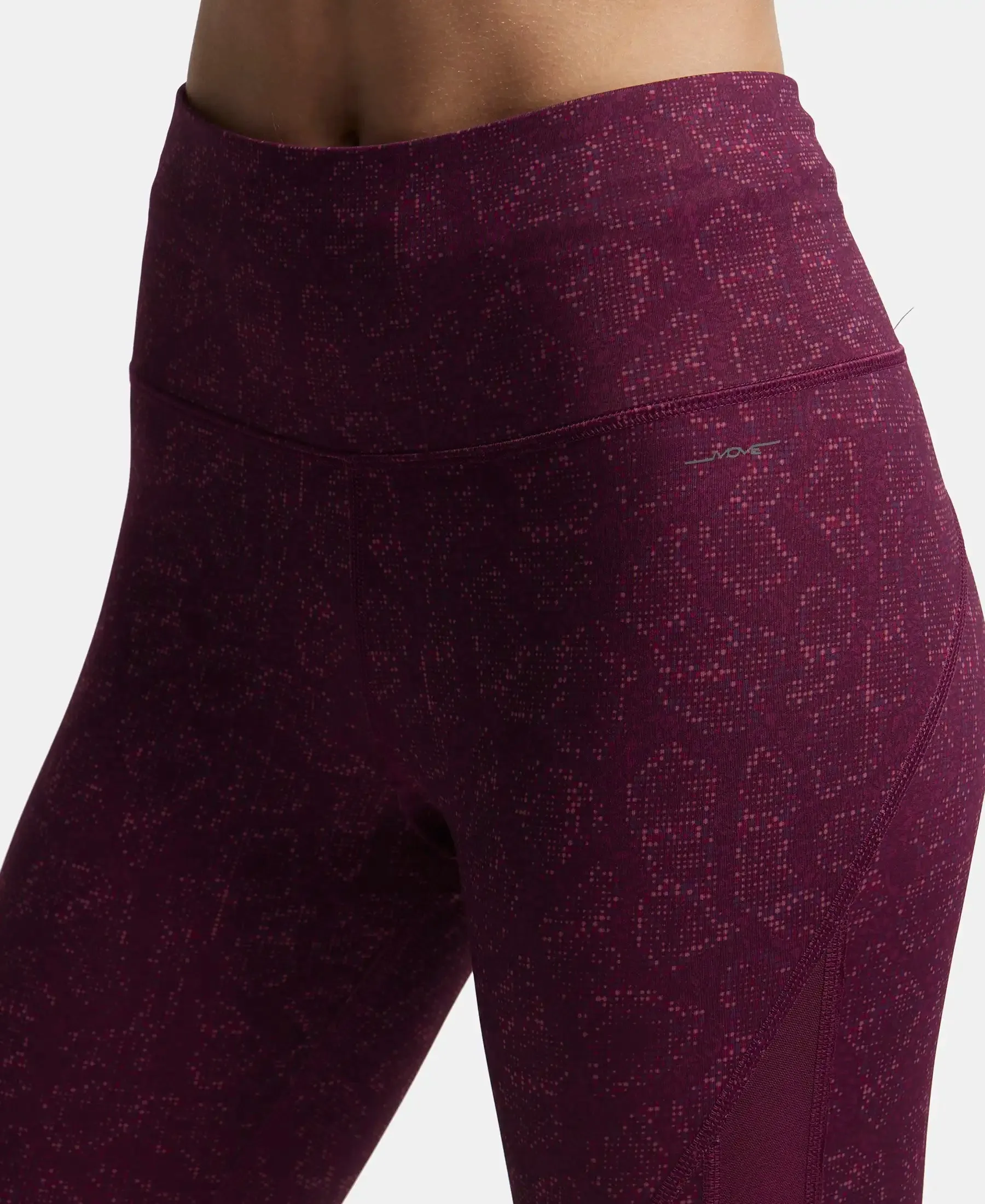 Microfiber Elastane Stretch Slim Fit Capri with Back Waistband Pocket - Grapewine Print