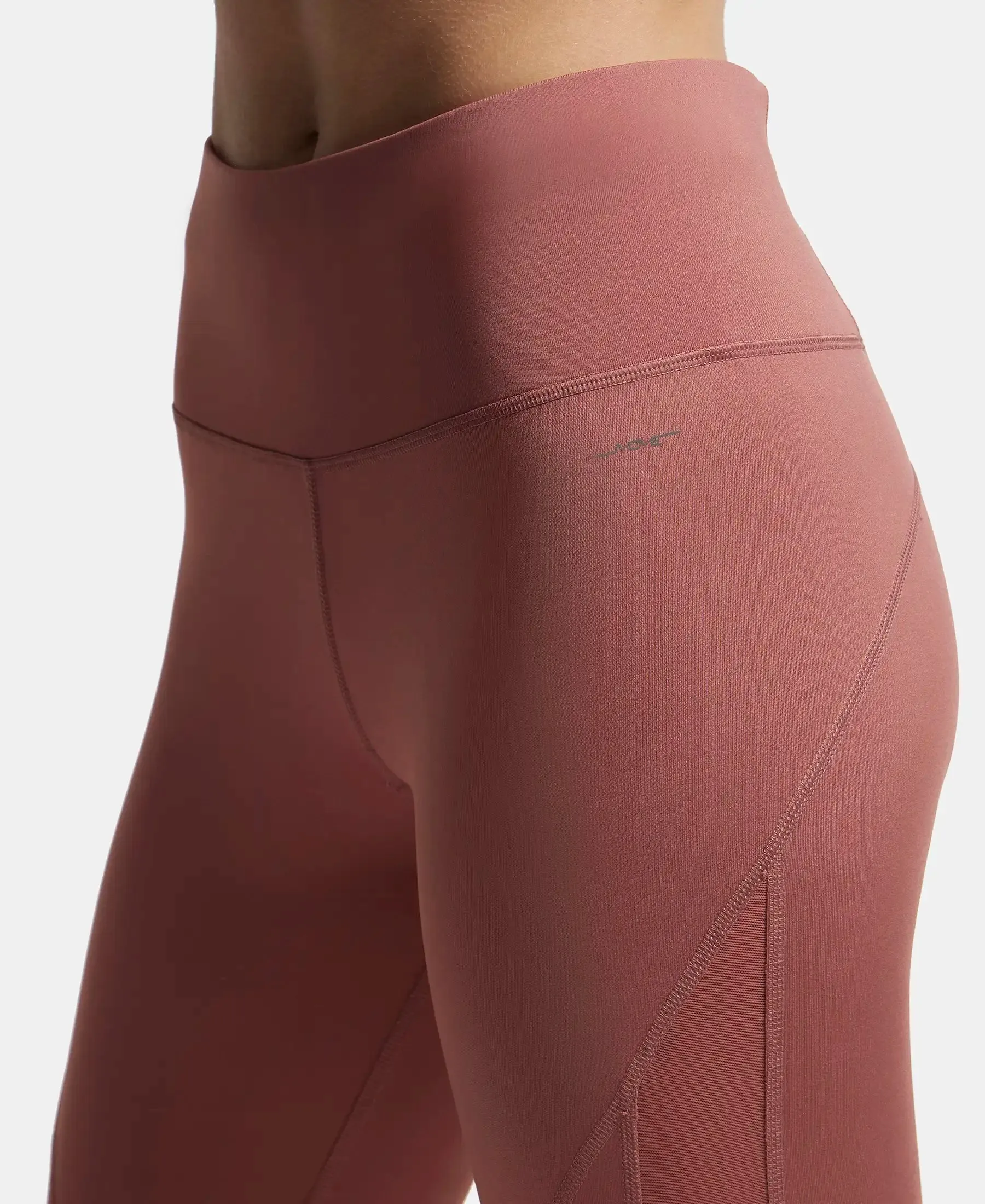 Microfiber Elastane Stretch Slim Fit Capri with Back Waistband Pocket - Withered Rose