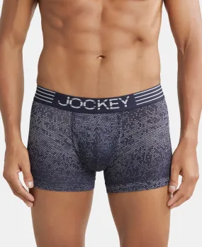 Microfiber Mesh Elastane Stretch Printed Performance Trunk with StayDry Technology - True Navy