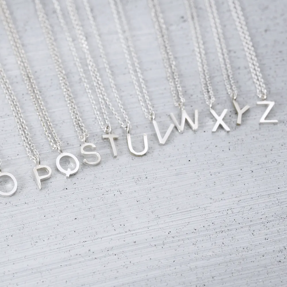 Minimal letter Necklace - Silver