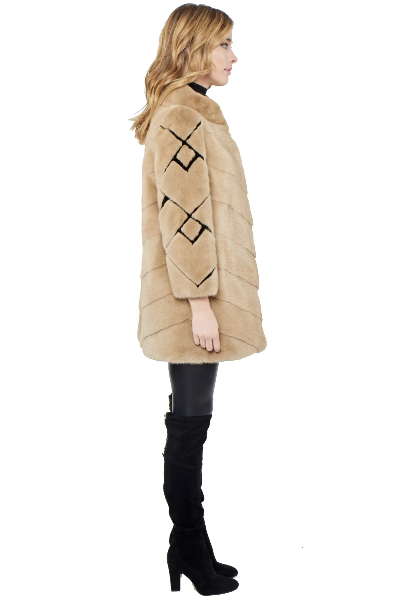 Mink Coat with Diamond Sleeve Detail