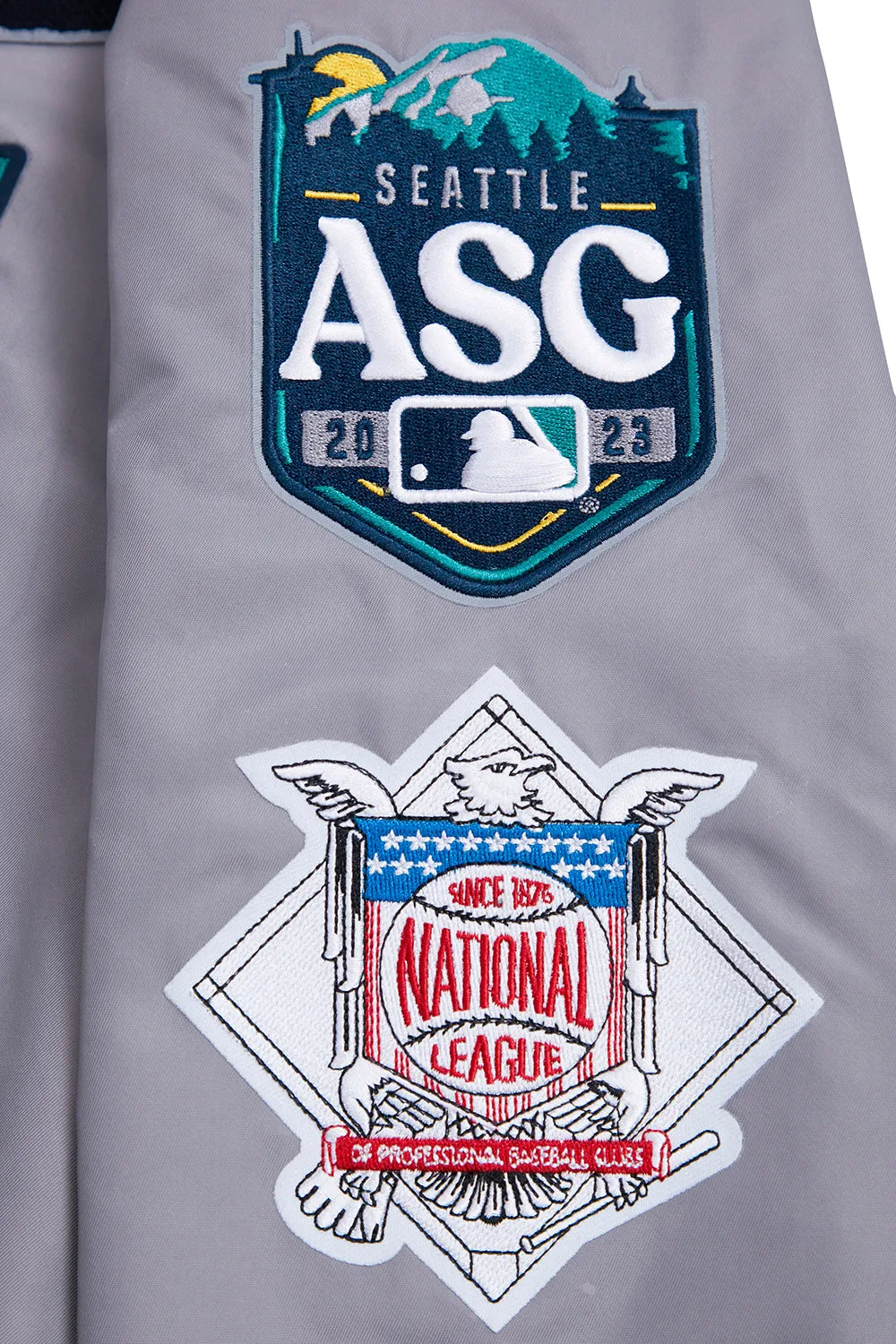 MLB ALL STAR 2023 RIB MEN'S SATIN JACKET (SILVER)