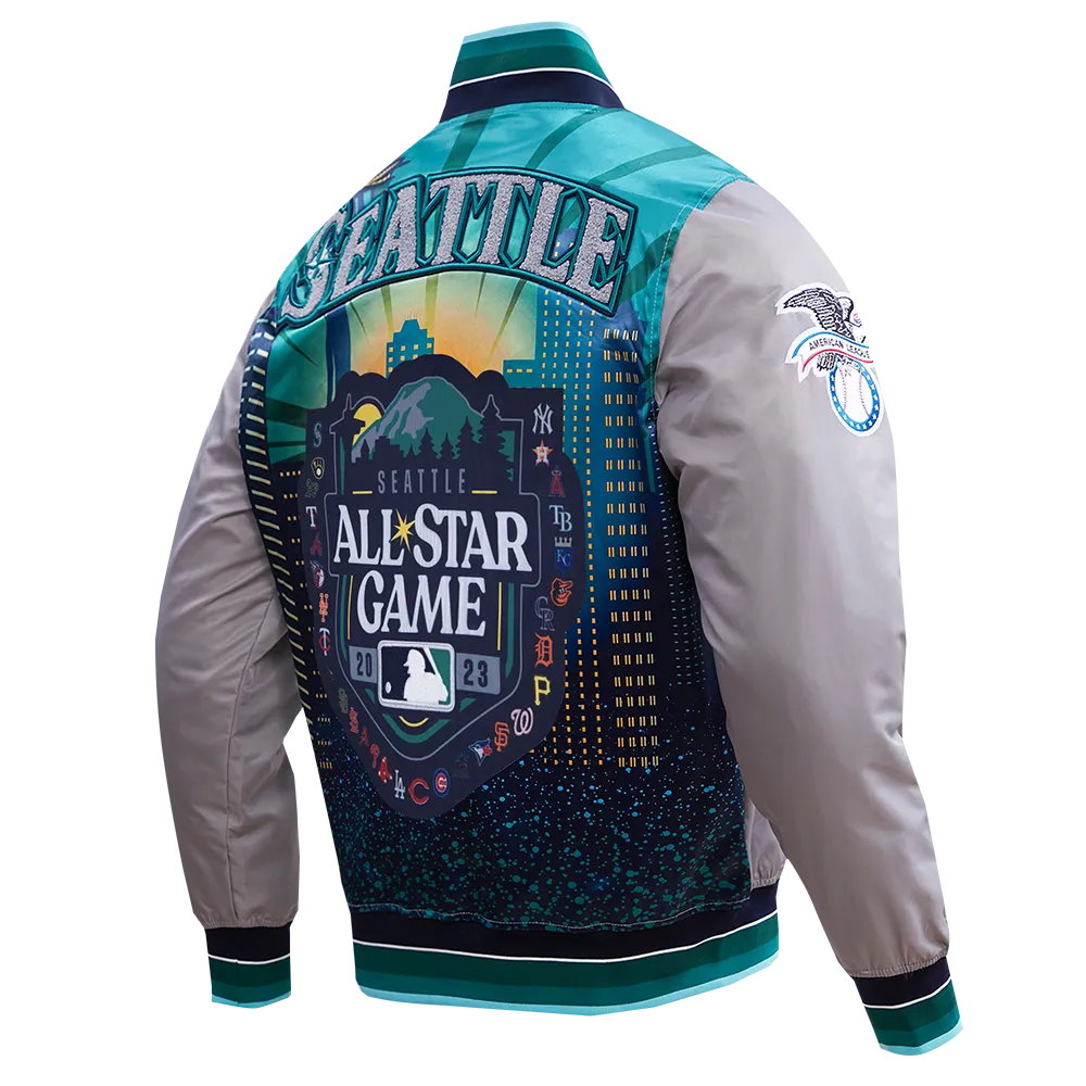 MLB ALL STAR 2023 RIB MEN'S SATIN JACKET (SILVER)