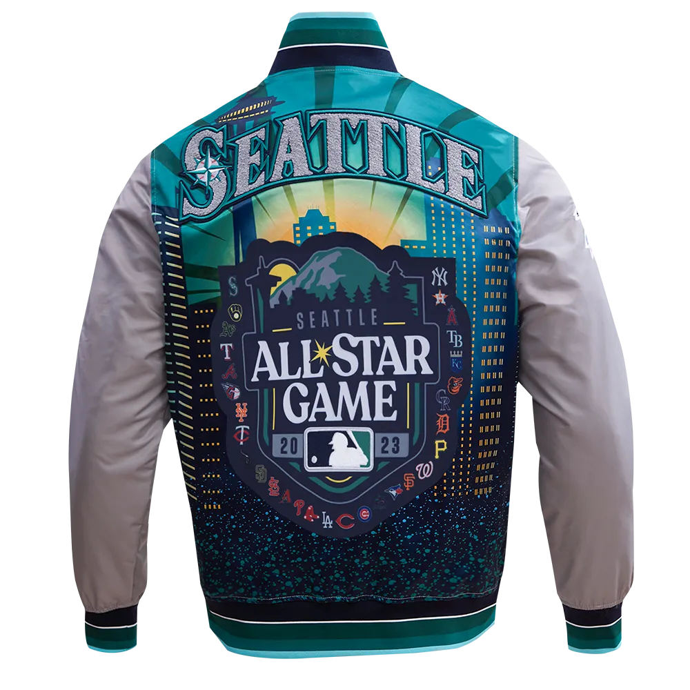 MLB ALL STAR 2023 RIB MEN'S SATIN JACKET (SILVER)